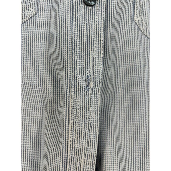 Vintage Levi’s Button Up Denim Shirt Women's Large 90s Striped Heavyweight - Picture 5 of 12